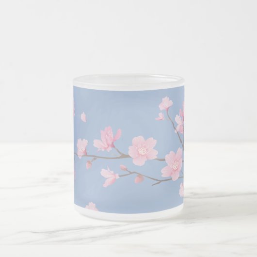 Cherry Blossom - Serenity Blue Mattglastasse (Mittel)