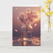 Cherry Blossom Serenity – Elegant Sakura Branch in Karte (Gelbe Blume)