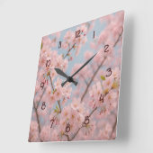 Cherry Blossom Serenity Quadratische Wanduhr (Winkel)