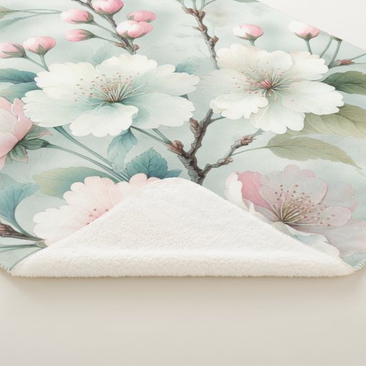 Cherry Blossom Sherpa Blanket Sherpadecke (3/4)