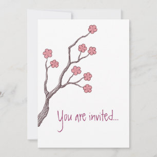 Cherry Blossom, Sie sind eingeladen. Rosa Einladung