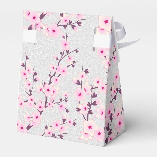 Cherry Blossom Silver Glitzer Vielen Dank für Ihr Geschenkschachtel (Rückseite)