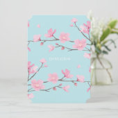 Cherry Blossom - Sky Blue Einladung (Stehend Vorderseite)