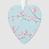 Cherry Blossom - Sky Blue - GLÜCKLICHES JAHR Ornament (Vorderseite)