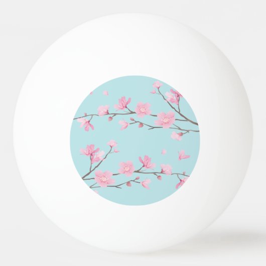 Cherry Blossom - Sky Blue Tischtennisball (Vorderseite)