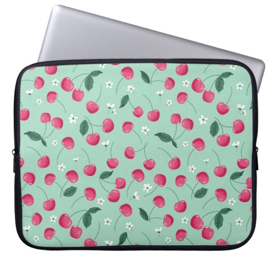 Cherry Blossom: Sommerfestes Design Laptopschutzhülle (Vorderseite)