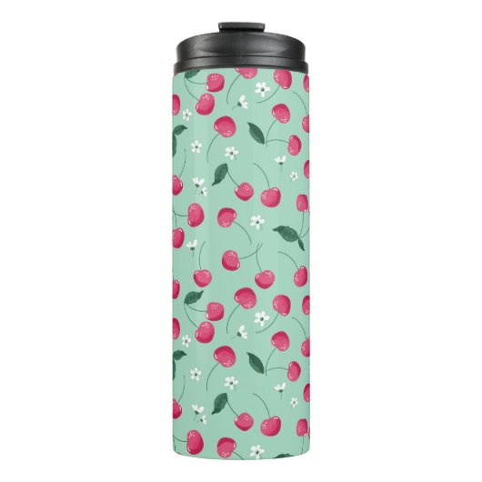 Cherry Blossom: Sommerfestes Design Thermosbecher (Vorderseite)