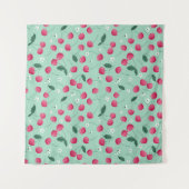 Cherry Blossom: Sommerfestes Design Wandteppich (Vorderseite (Horizontal))