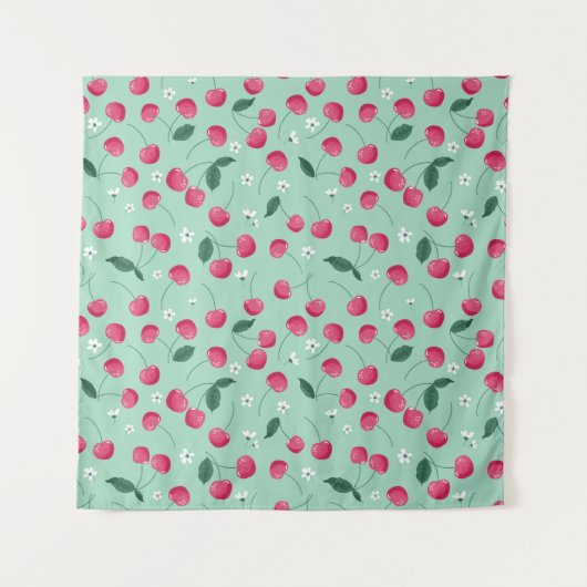 Cherry Blossom: Sommerfestes Design Wandteppich (Vorderseite)