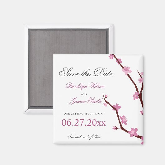 Cherry Blossom speichert das Datum Magnete Magnet (Vorderseite/Rückseite)