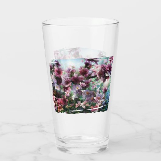 Cherry Blossom Splash Blume Glas (Rückseite)