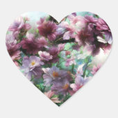 Cherry Blossom Splash Herz-Aufkleber (Vorderseite)