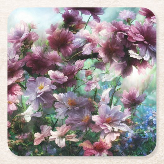 Cherry Blossom Splash Rechteckiger Pappuntersetzer (Vorderseite)