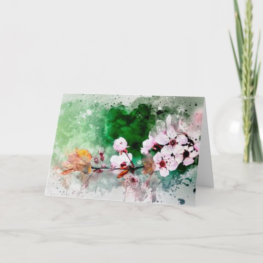 Cherry Blossom Splendor Note Card Dankeskarte (Vorderseite)