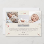 Cherry Blossom Spring Baby Ankündigung (Rückseite)