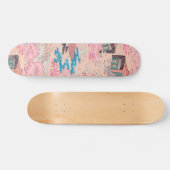 Cherry Blossom Spring Landschaft Vintag Japanisch Skateboard (Horizontal)