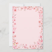 Cherry Blossom Spring Wedding Einladung (Rückseite)