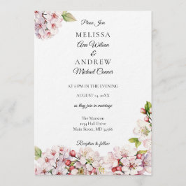 Cherry Blossom Spring Wedding Invitation Einladung