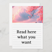 Cherry Blossom Spring Wedding Invitation - Japanes Einladung (Vorne/Hinten)