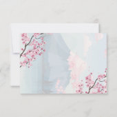 Cherry Blossom Spring Wedding Japanisch Fuji Moder Dankeskarte (Rückseite)