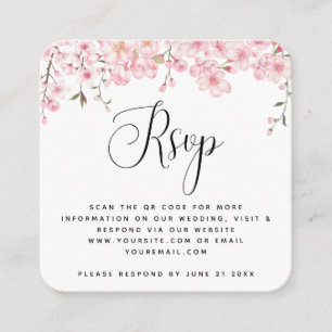 Cherry Blossom Spring Wedding QR Code UAWG Elegant Begleitkarte