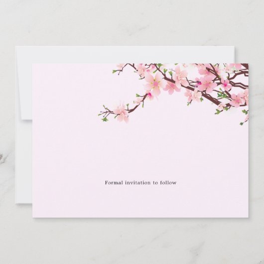 Cherry Blossom Spring Wedding Save the Date FOTO (Rückseite)