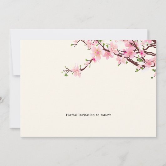 Cherry Blossom Spring Wedding Save the Date FOTO (Rückseite)