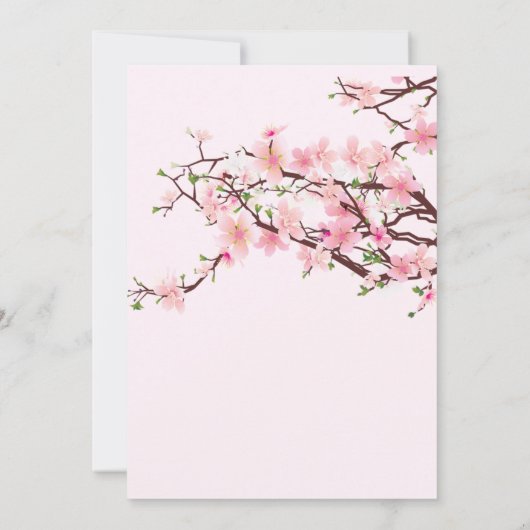 Cherry Blossom Spring Wedding Save the Date Pink (Rückseite)
