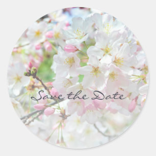 Cherry Blossom Springtime Wedding Runder Aufkleber