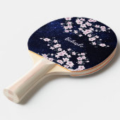 Cherry Blossom Starry Night Sky Pink Blue Monogram Tischtennis Schläger (Vorderseite)
