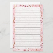 Cherry Blossom, Stationery Size: 5,5" x 8,5" Briefpapier (Vorne/Hinten)