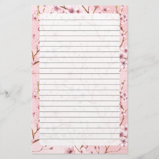Cherry Blossom, Stationery Size: 5,5" x 8,5" Briefpapier (Vorderseite)