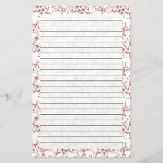 Cherry Blossom, Stationery Size: 5,5" x 8,5" Briefpapier