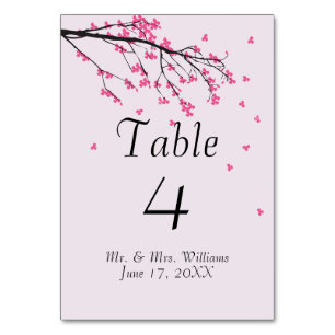 Cherry Blossom Steam - Tafelkarte Tischnummer