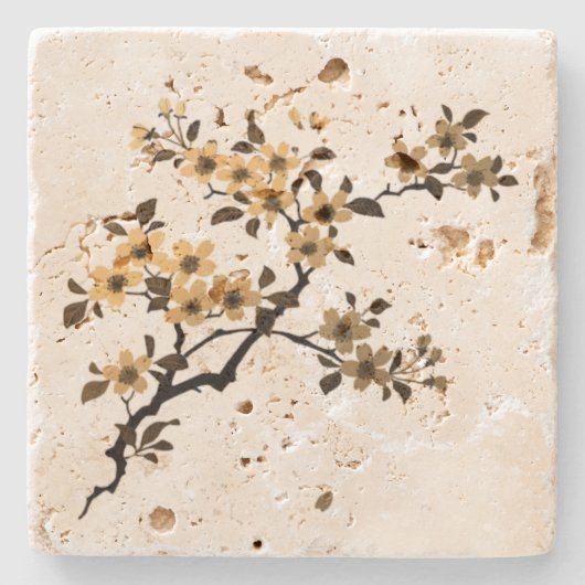 Cherry Blossom Steinuntersetzer (Vorderseite)