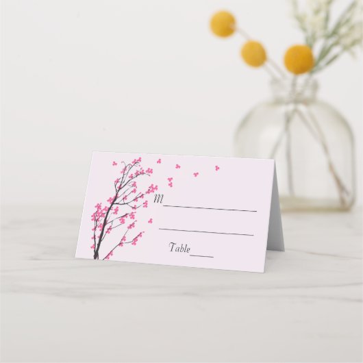 Cherry Blossom Stem - Escort Card Platzkarte (Vorderseite)