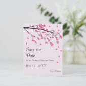 Cherry Blossom Stem - Save the Date Ankündigungspostkarte (Stehend Vorderseite)