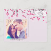 Cherry Blossom Stem - Save the Date Ankündigungspostkarte (Rückseite)