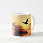 Cherry Blossom Sunset Eagle Coffee Tasse (VorderseiteRechts)
