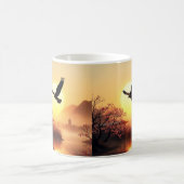 Cherry Blossom Sunset Eagle Coffee Tasse (Mittel)