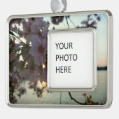 Cherry Blossom Sunset in Washington DC Rahmen-Ornament Silber (Links)