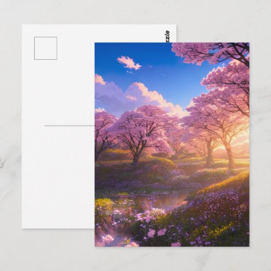 Cherry Blossom Swamp Postkarte (Vorne/Hinten)
