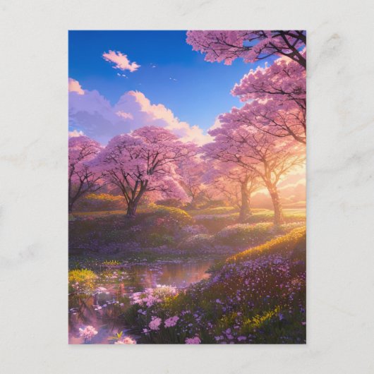 Cherry Blossom Swamp Postkarte (Vorderseite)