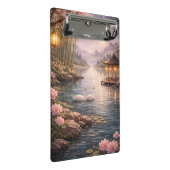 Cherry Blossom Swan Lake Clipboard – Aesthetic F Mini Klemmbrett (Schrägansicht)