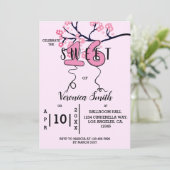 Cherry Blossom Sweet 16 Einladung (Stehend Vorderseite)