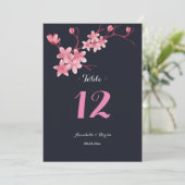 Cherry Blossom Tafelhochzeit Einladung (Stehend Vorderseite)