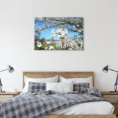 Cherry Blossom Tal Wrapped Canvas Print Leinwanddruck (Insitu (Schlafzimmer))