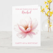 Cherry Blossom Tante 40. Geburtstag Karte (Gelbe Blume)