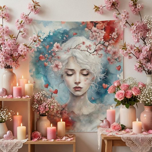 Cherry Blossom Tapestry Wandteppich