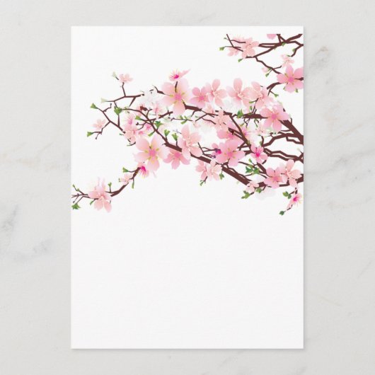 Cherry Blossom Template Wedding Flat Menu Menükarte (Rückseite)